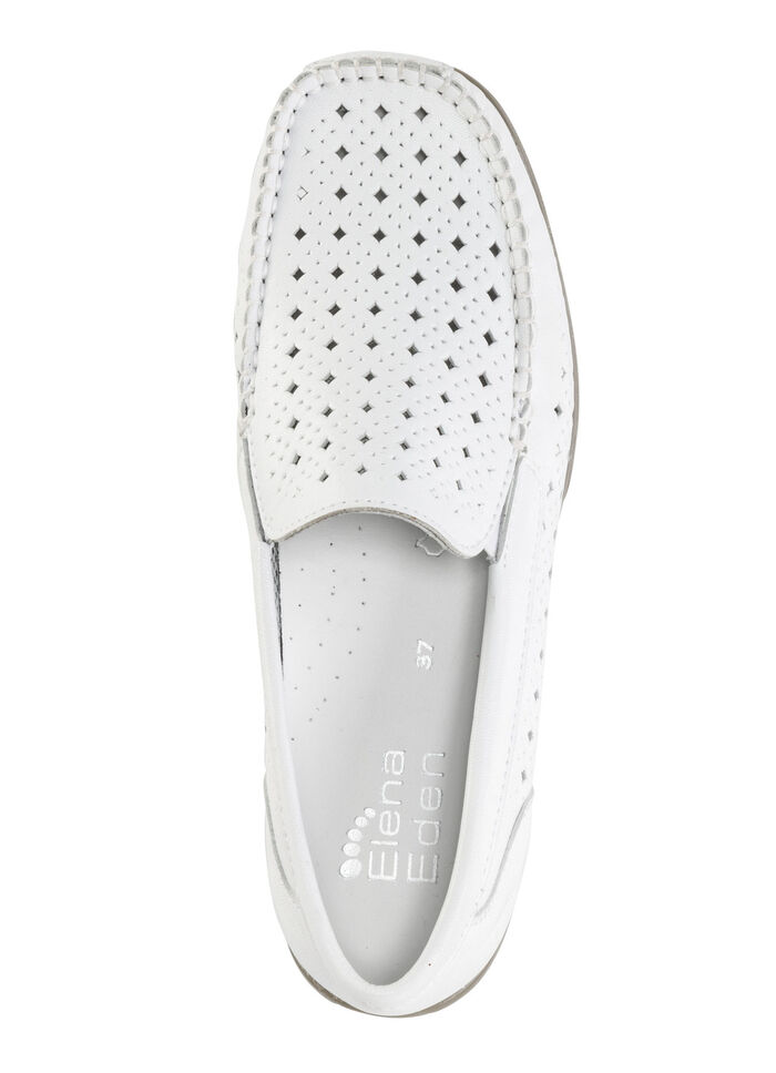 ELENA EDEN, sommerliche Damen-Slipper, Weite H, mit herausnehmbarem Fussbett WEISS