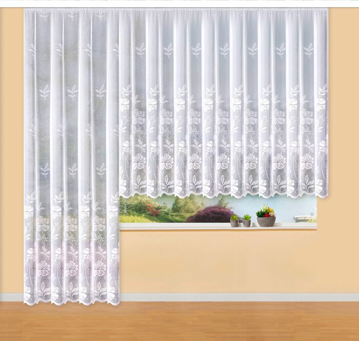 Zauberhafter Blumenfenster-Store in Jacquard-Qualit&auml;t 