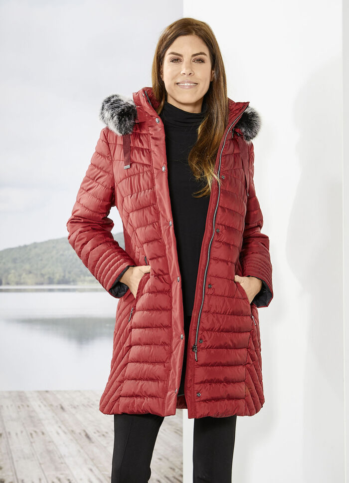 Kurzmantel in 2 Farben GRANATROT