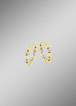 Diamantierte Creolen in Bicolor 