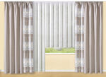 &Uuml;bergardinen-Garnitur in Leinen-Optik NATUR