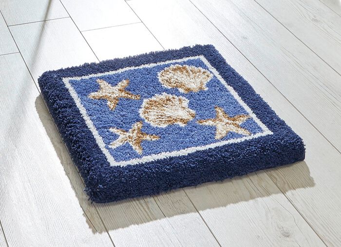 Badgarnitur von Grund mit rutschhemmender R&uuml;ckseite BLAU