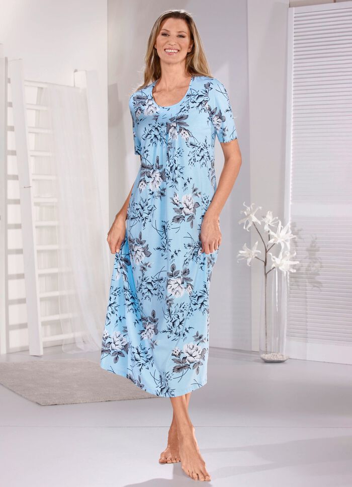 Kn&ouml;chellanges Nachthemd mit kurzen &Auml;rmeln 