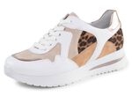 ELENA EDEN Sneaker mit Leo-Print und Metallic-Bes&auml;tzen WEISS-BEIGE-BRAUN