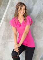 Shirt mit gek&auml;nteltem Chiffon-Besatz in 2 Farben PINK