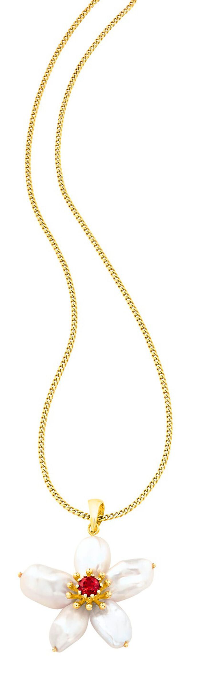 Anh&auml;nger mit Granat und Keshi-Perlen 