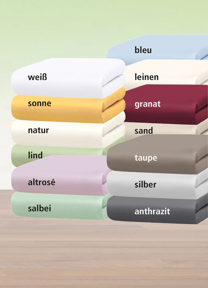 Mako-Feinjersey-Spannbetttücher und Kissenbezüge aus 100% Baumwolle WEISS