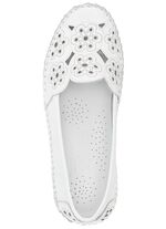 Gemini, leichte Damen-Slipper, Weite G, mit herausnehmbarem Fussbett WEISS