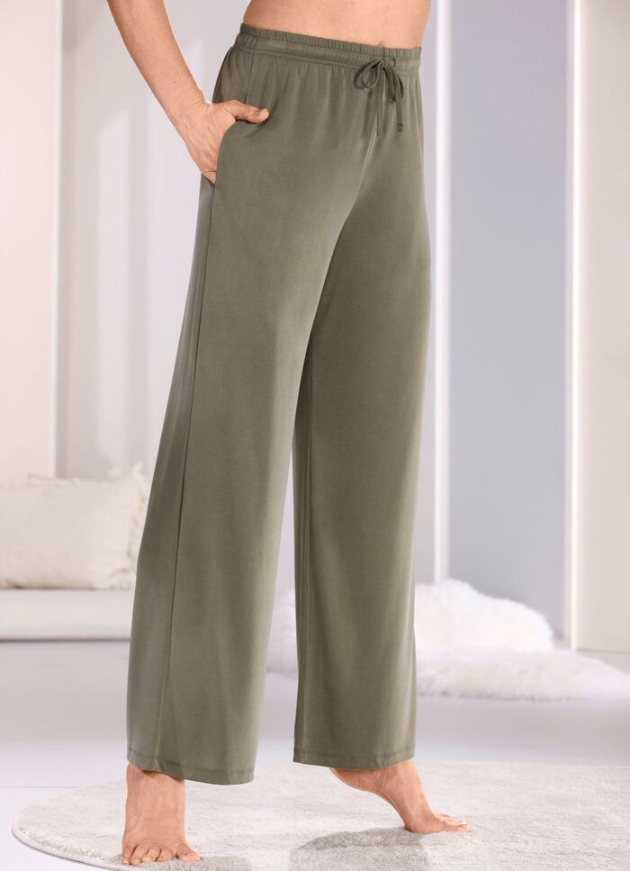 Lange Laurina Lounge-Hose, mit Kordelzug und Taschen 