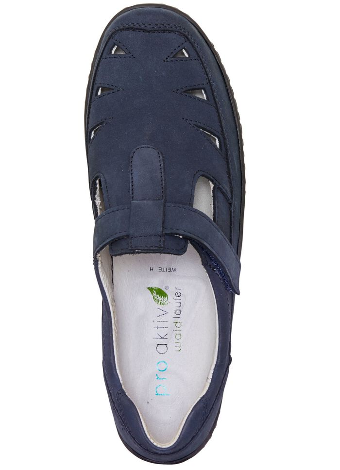 Waldl&auml;ufer, bequeme Damen-Slipper, Weite H, mit herausnehmbarem Fussbett MARINE