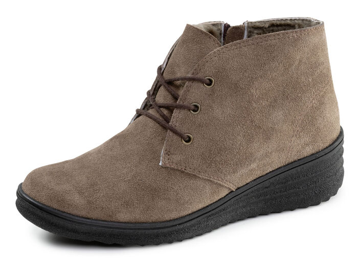 ELENA EDEN, gefütterte Damen-Boots, Winterschuhe, mit Lammfell TAUPE