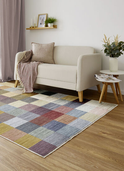 Moderne Brücken und Teppiche mit Karo-Dessin 