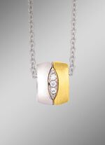 Anh&auml;nger in Bicolor mit synth. Zirkonia 