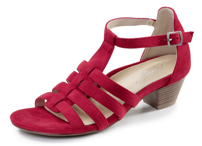 Andrea Conti, modische Damen-Sandaletten, Weite G, mit Gummizug ROT