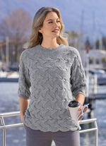 Pullover mit Alpaka GRAU MELIERT