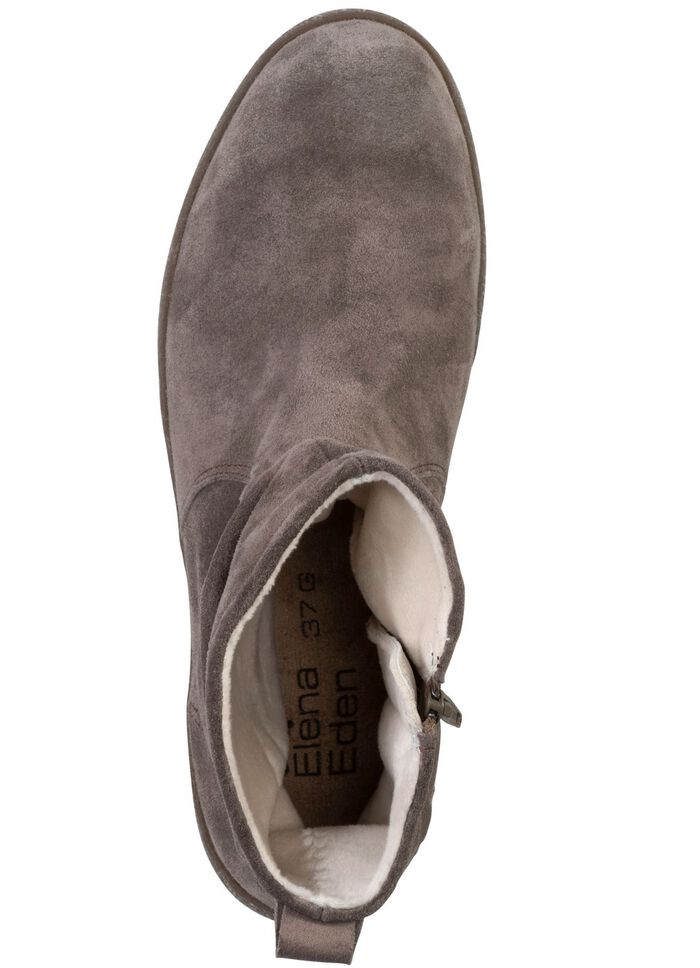 ELENA EDEN Stiefelette aus weichem Veloursleder SCHLAMM
