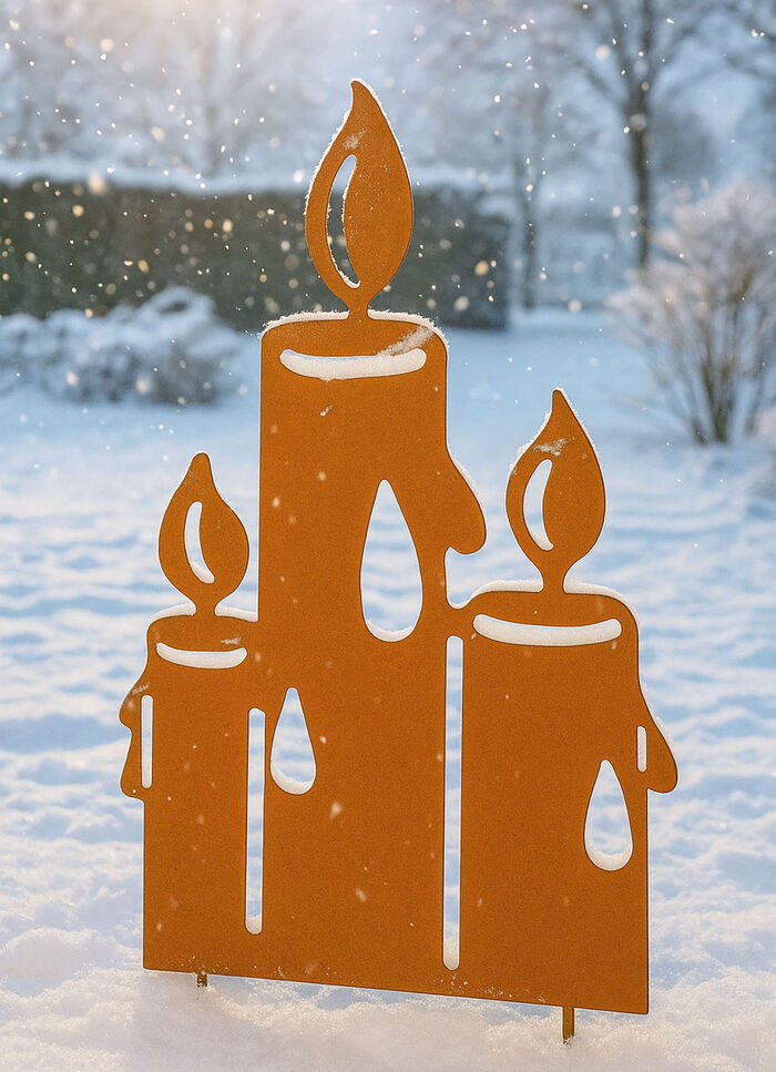 Gartenstecker in Rostoptik 