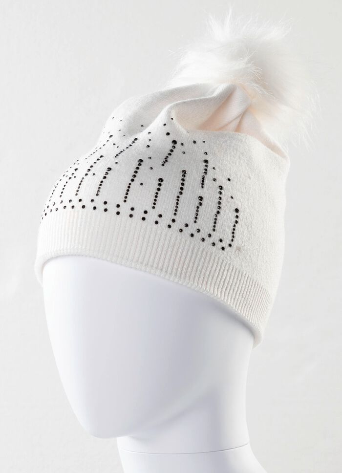 Stilvolle Damen-M&uuml;tze mit Glitzersteinchen 