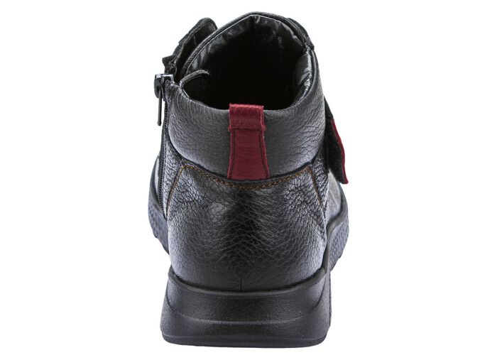 Waldl&auml;ufer, bequeme Damen-Stiefeletten, Weite H, mit herausnehmbarem Fussbett SCHWARZ-ROT