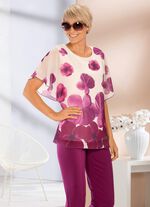 Shirt mit Chiffon-&Uuml;berwurf 