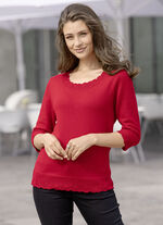 Pullover mit Wellenabschlüssen ROT