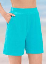 Shorts aus Frottierstretch T&Uuml;RKIS
