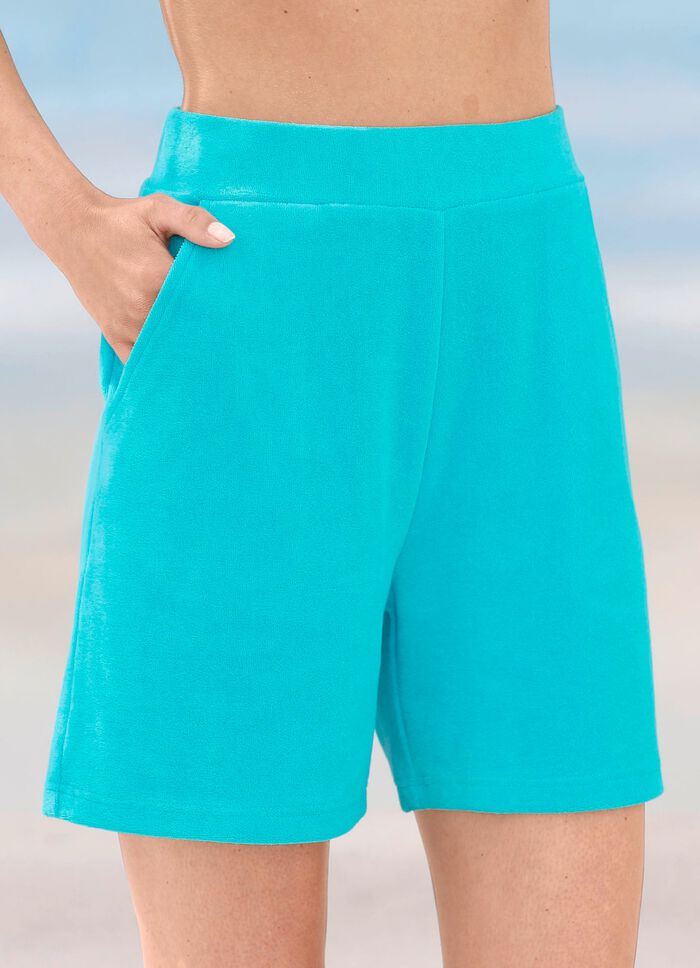 Shorts aus Frottierstretch T&Uuml;RKIS