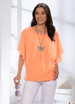 Shirt mit Chiffon-&Uuml;berwurf in 2 Farben 