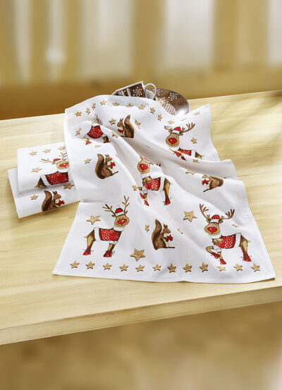 Geschirrtücher-Set aus 50% Leinen und 50% Baumwolle 