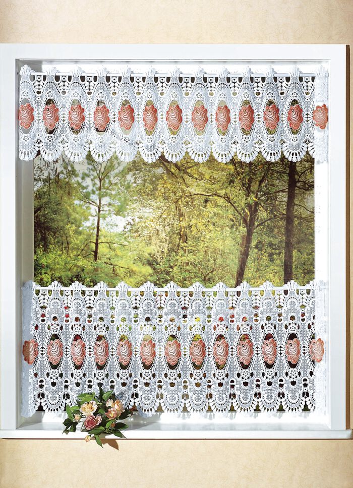 Bezaubernde Kurzgardine mit Stangendurchzug WEISS UNI