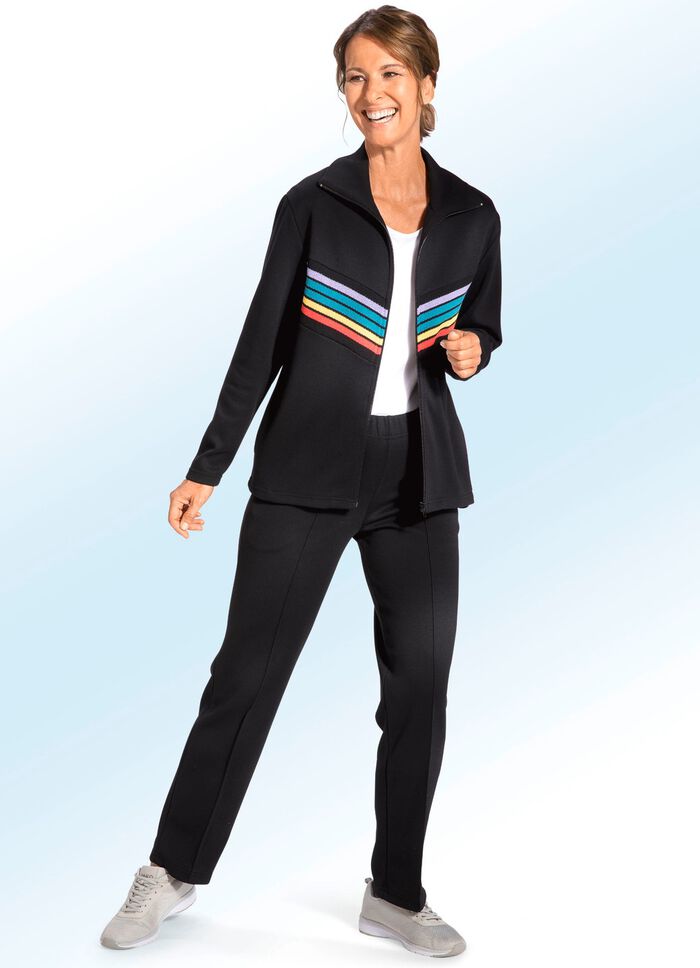 &laquo;Plantier&raquo;-Freizeitanzug mit Strickeins&auml;tzen 