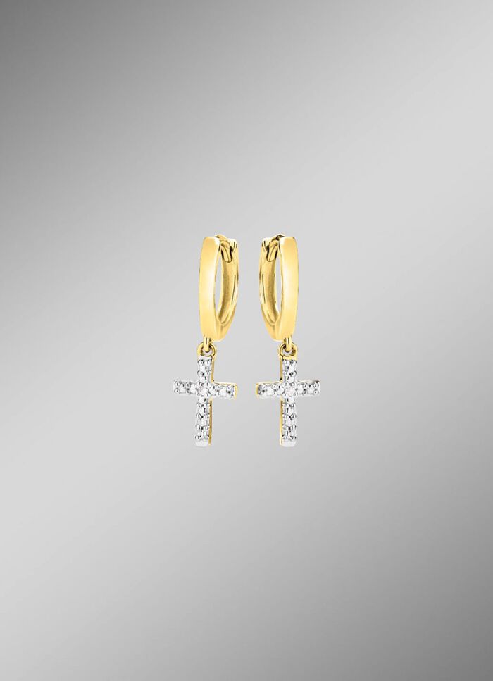 Schicke Klappcreolen mit 2 Diamanten 