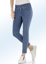 Jeans mit angesagter Punktedessinierung JEANSBLAU