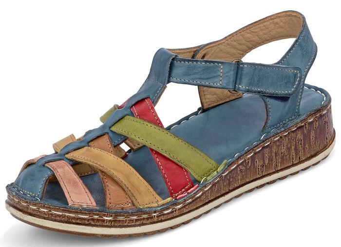 Gemini Riemchen-Sandalette mit dezenter Knitter-Struktur 
