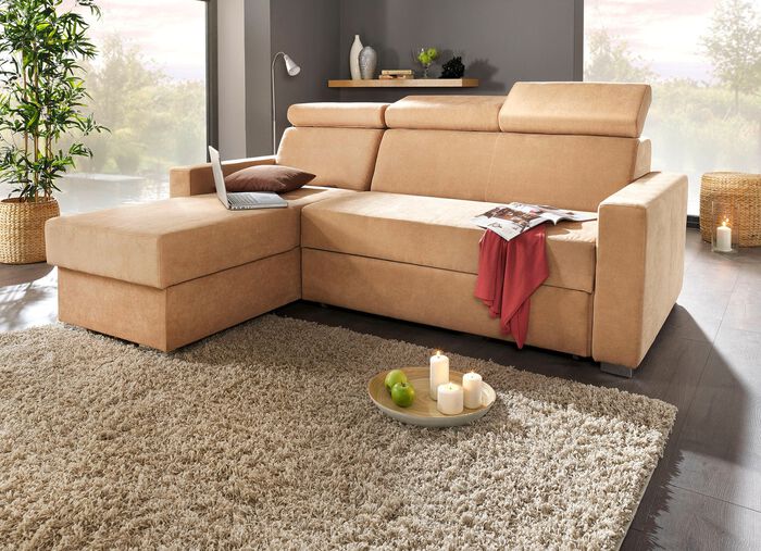 Polsterm&ouml;bel mit Bettfunktion und verstellbaren Kopfst&uuml;tzen 