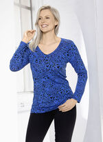 Allover gemustertes Shirt in 2 Farben ROYALBLAU-SCHWARZ