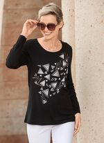 Shirt mit Kontrastdruck SCHWARZ