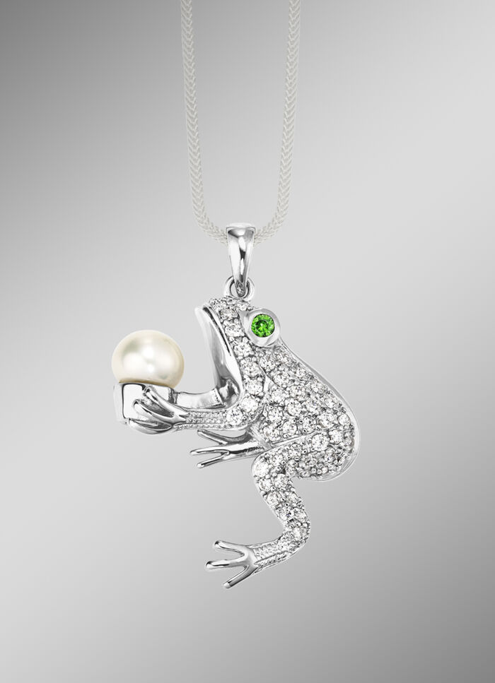 Anhänger mit Süsswasser-Zuchtperle und Zirkonia 