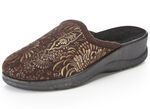 Pantoffel mit floralem Muster BRAUN