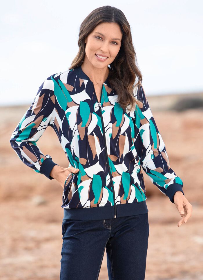 Shirtjacke mit durchgehendem Reissverschluss  