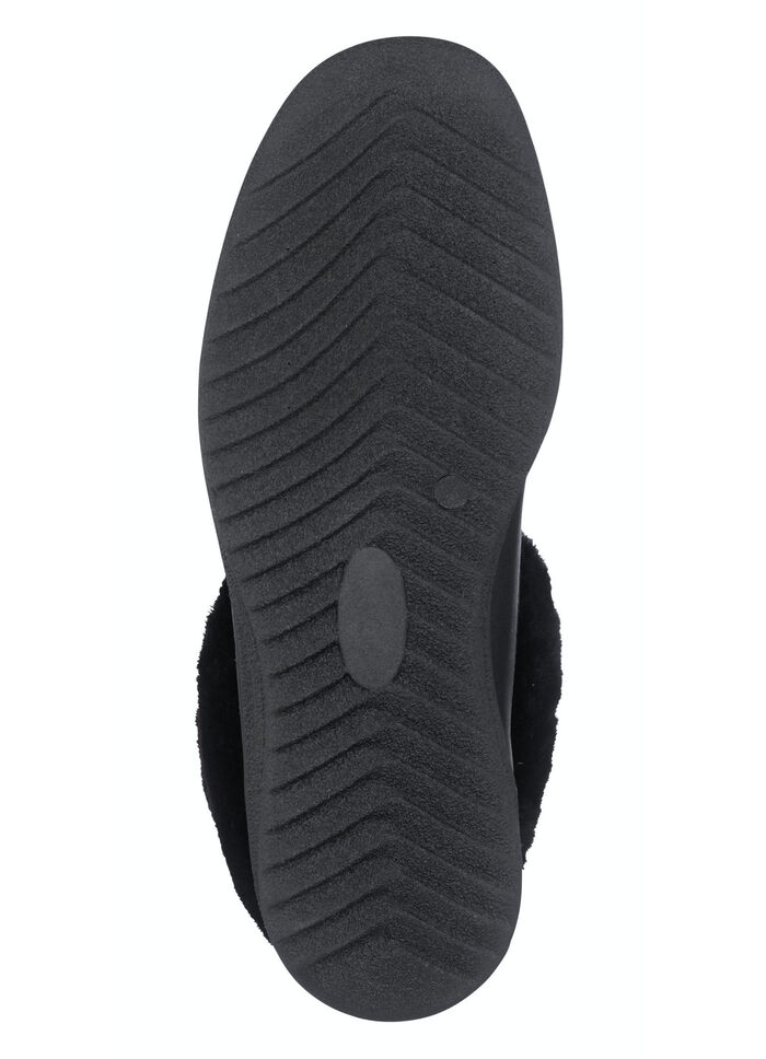 Stiefeletten mit flauschigem Lammfellkragen SCHWARZ