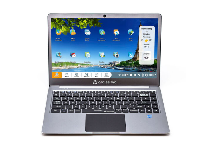 Ordissimo Notebook mit leicht bedienbarem Betriebssystem