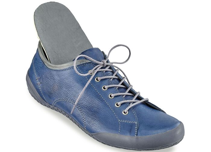 Andrea Conti, klassische Damen-Schn&uuml;rschuhe, mit herausnehmbarem Lederfussbett JEANSBLAU