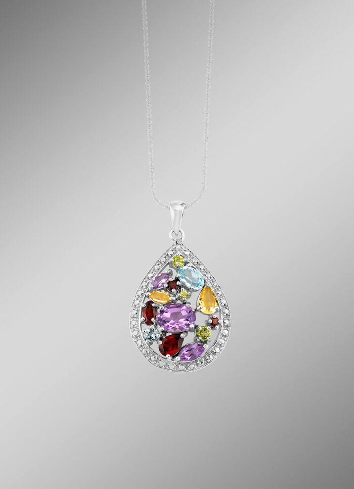 Zeitlose Sch&ouml;nheit: Garnitur mit Diamant und Edelsteinen 