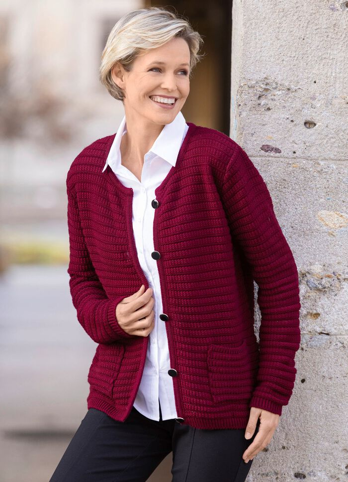 Strickjacke mit Struktur allover 