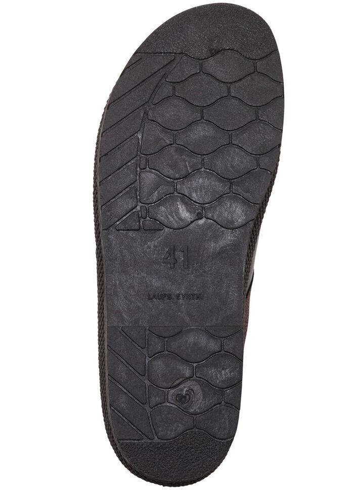 Pantolette mit anatomisch geformten Tieffussbett SCHWARZ-BORDEAUX-GRAU