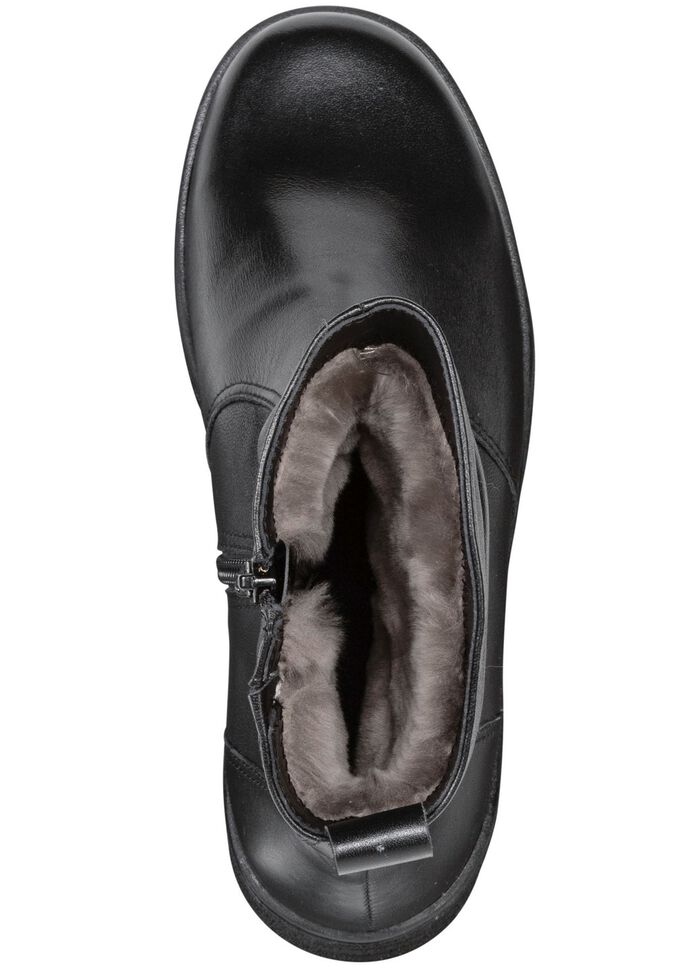 ELENA EDEN, gef&uuml;tterte Damen-Stiefeletten, Winterschuhe, Weite H, mit Lammfell SCHWARZ