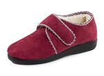 Warme Damen-Hausschuhe, Weite H, mit Klettverschluss BORDEAUX