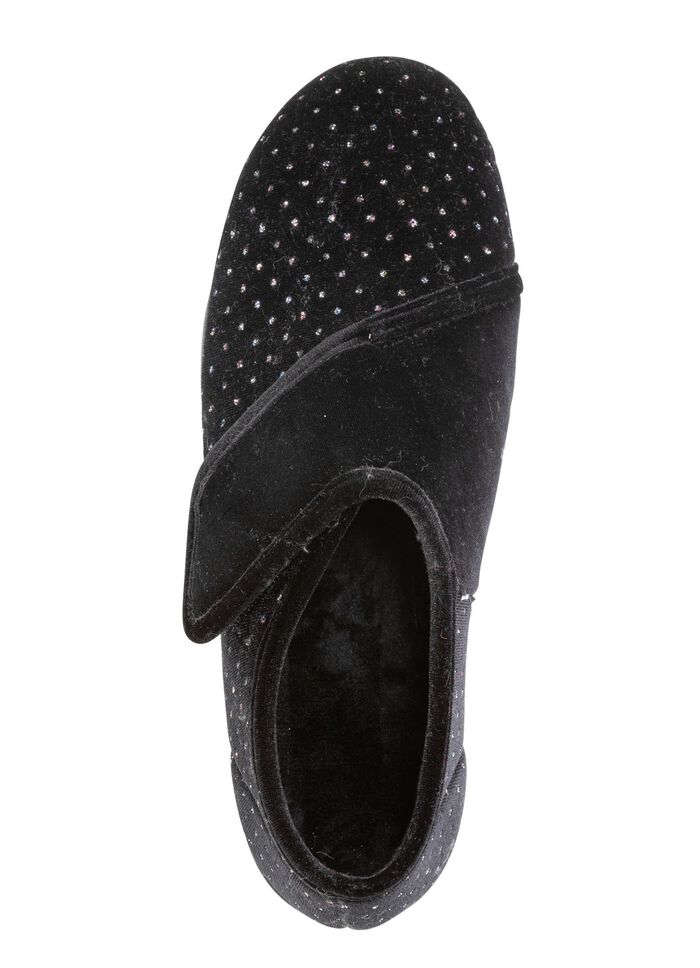 Laurina Klettschuh mit zart funkelnder Glitzer-Pr&auml;gung SCHWARZ