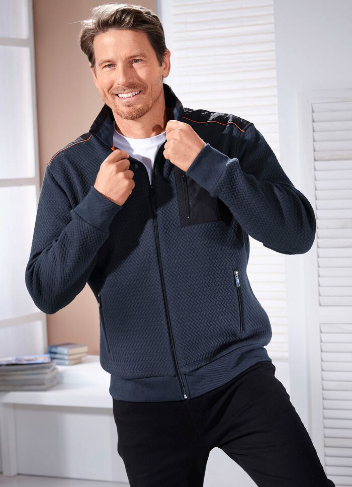 Sweatjacke aus Strukturgewebe 
